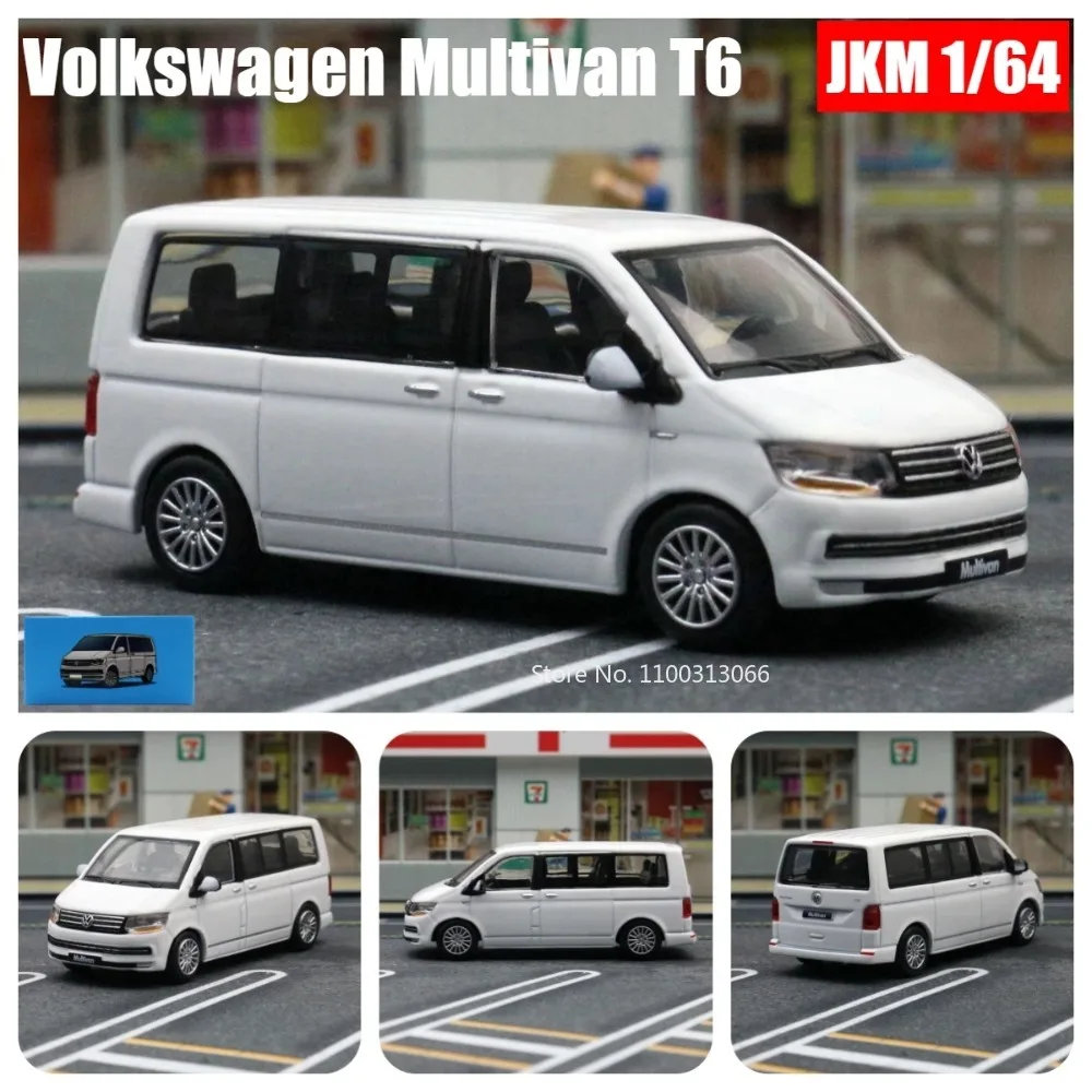 

1/64 JKM T6 Multivan MPV Van Alloy Model Car Static State Die Casts Model Toys Can Be Manually Slid Minibus for Adult Collection