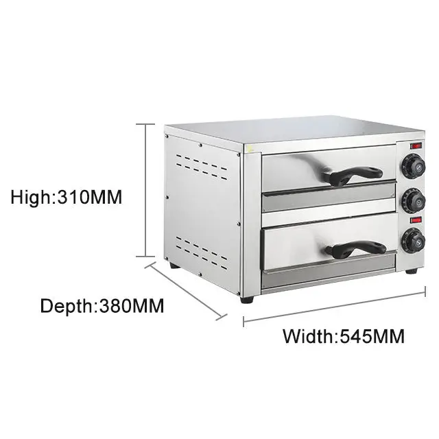 تخصيص التجارية طبقة واحدة 14 بوصة الفولاذ المقاوم للصدأ محمصة فرن البيتزا 2400 واط للمنزل والمطعم جديد