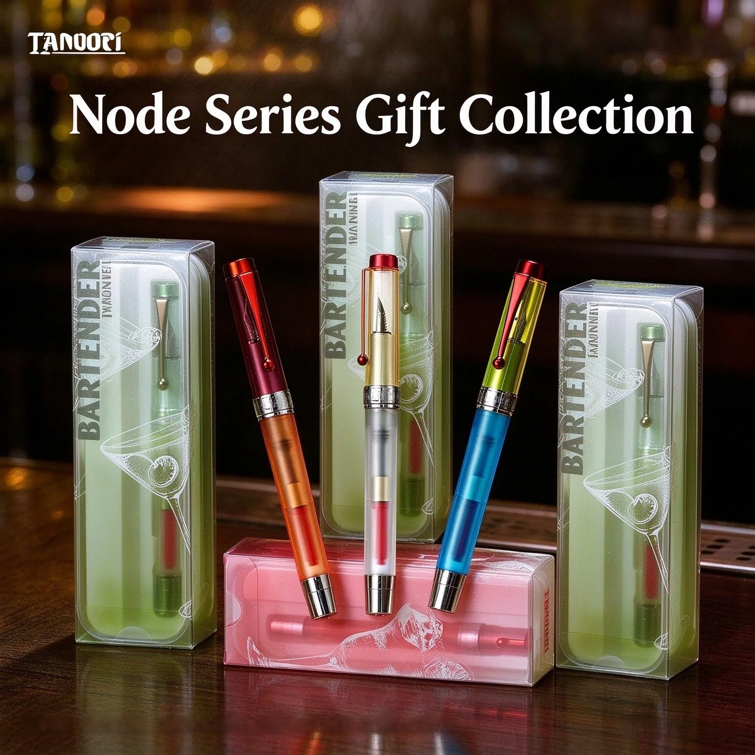 TANOOCI Bartender Series Fountain Pen, Matte Mist Penetrating Pen Body, Stainless Steel Pen Tip, Calligraphy Practice Stationery