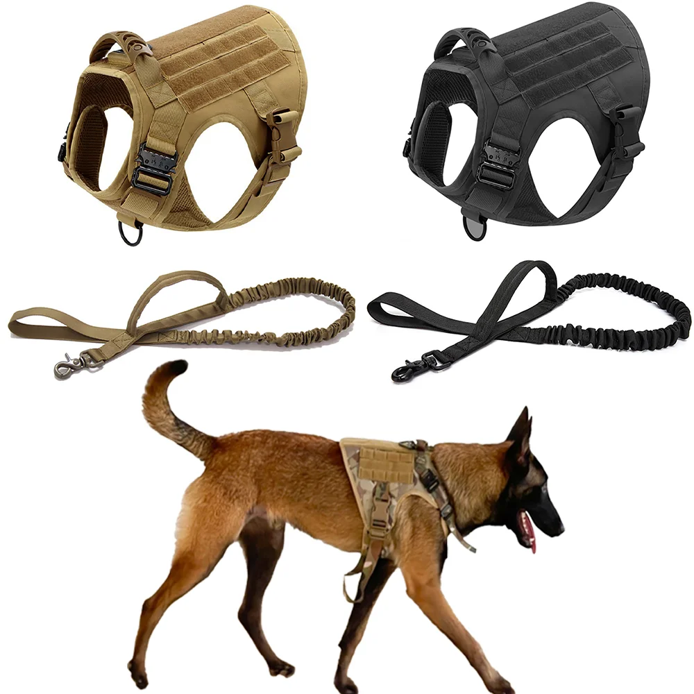 Military Service Dog Harness And Leash Set K9 Training Vest Tactical German Shepherd Pet Accessories For Medium Small Large Dogs