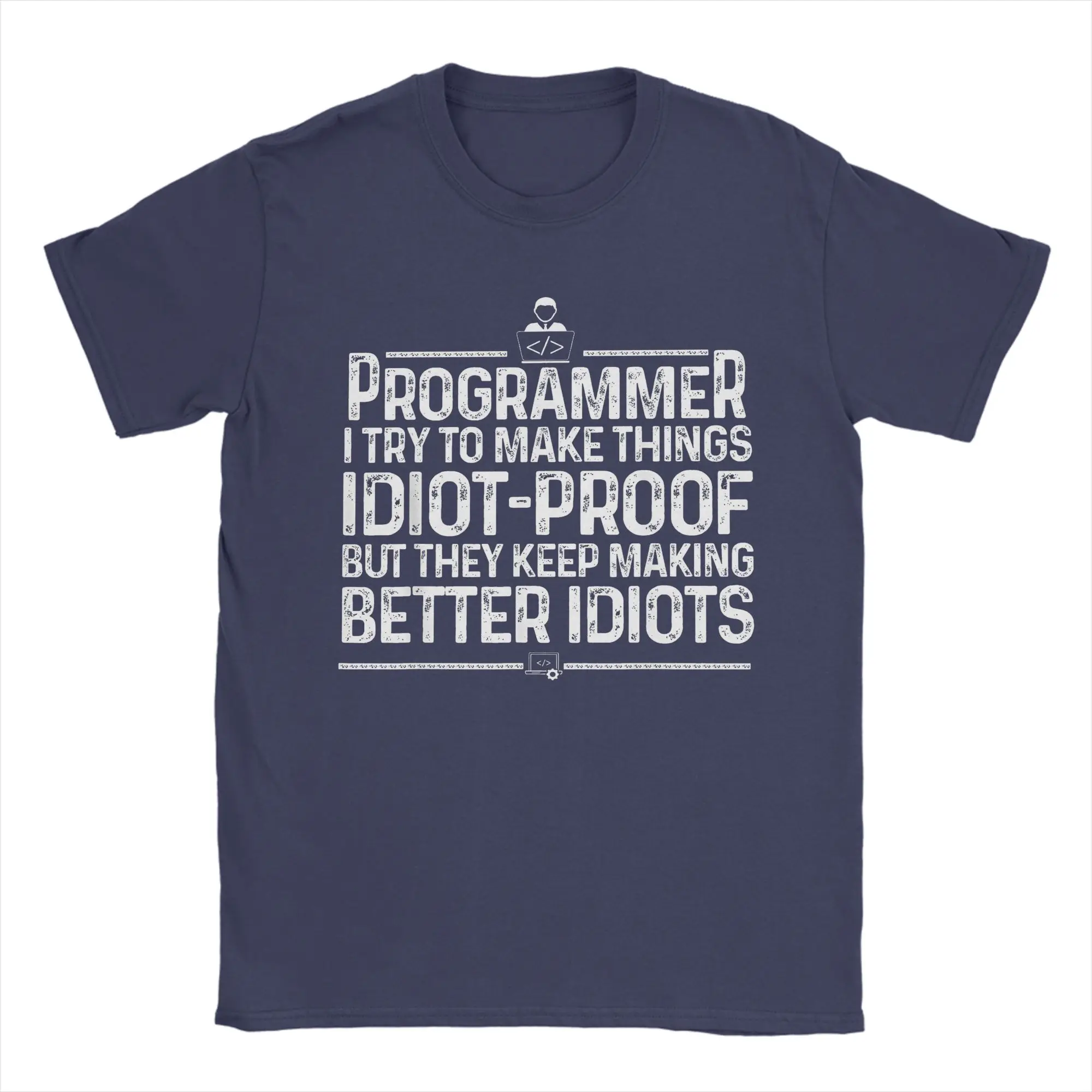 Funny Programmer Art Computer Coder Programming  T-Shirts Men Women  Pure Cotton Tee Shirt Round Collar T Shirt Plus Size Tops