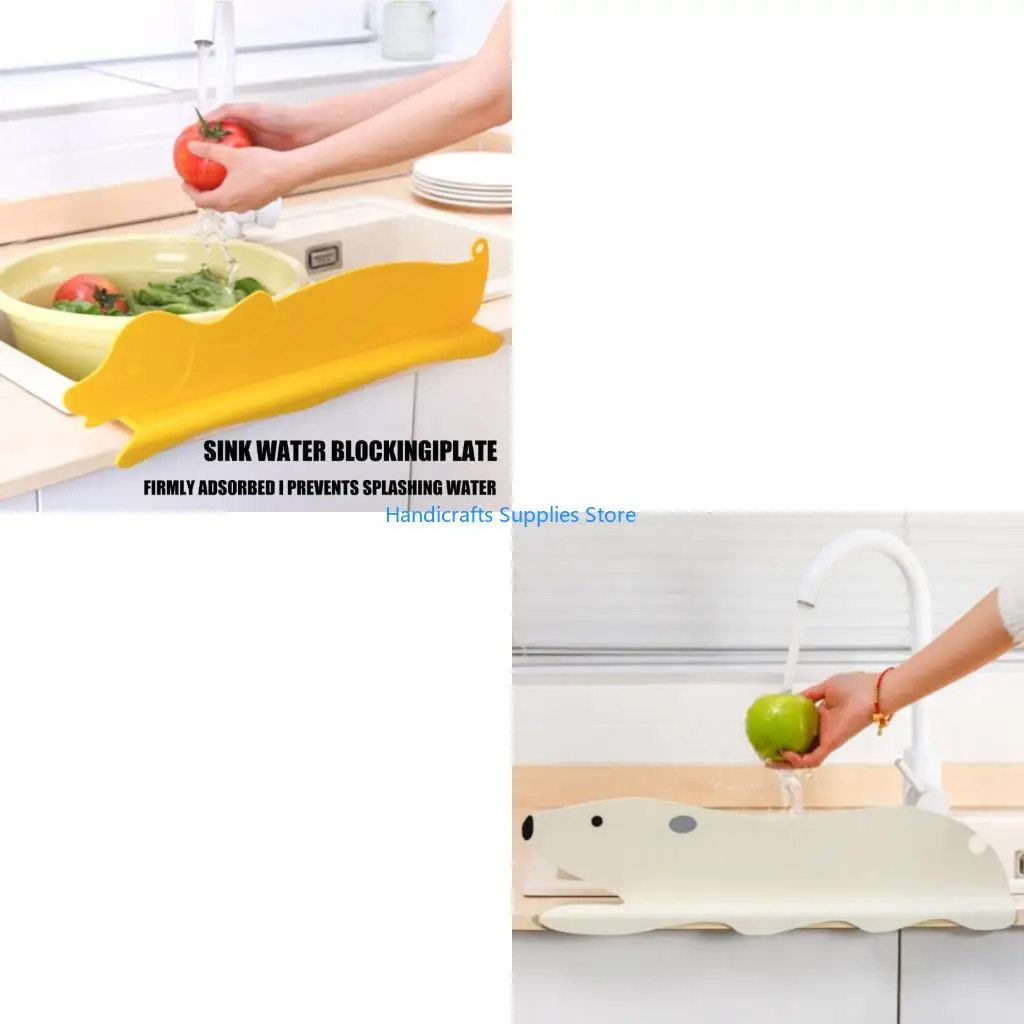 R1WA Spill Proof Sink Water Barrier Suction Cup Splash Guard Kitchen Cleaning Aid