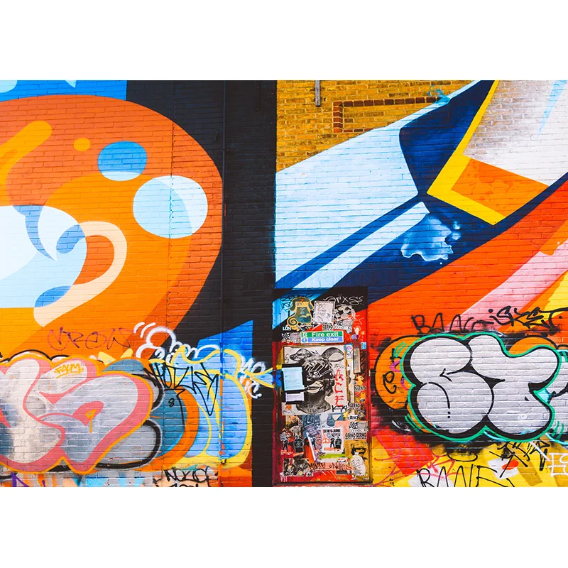 SHUOZHIKE Tessuto artistico Graffiti Muro di mattoni Tema Fondali fotografia Ritratto di bambino Sfondo fotografico Studio Prop TUY-03