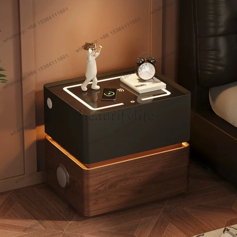 LSYellow Classic Nightstands Narrow Minimalistic Nordic Safe Bedside Tables Drawers Modern Italian Mesa De Noche Bedroom