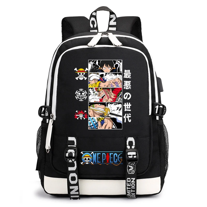 

One Piece Luffy Anime Print Student Backpack Casual Daypack for Boys Girls School Bag Lightweight Travel Rucksack