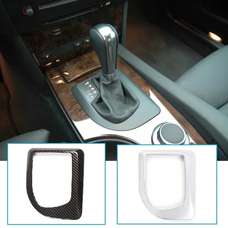 For BMW 5 Series E60 E61 2004-2007 ABS Carbon Fiber Car Gear Shift Panel Frame Trim Cover Car Accessories