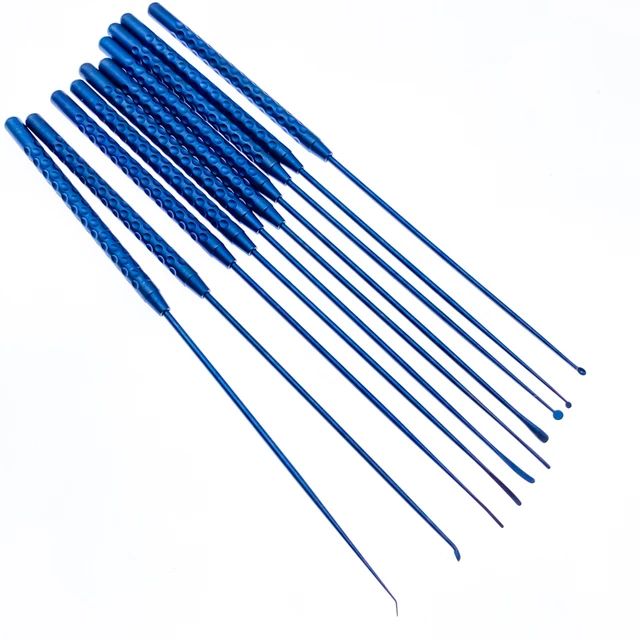 21cm Hak mikronerwowy Hak naczyniowy Tytanowe mikro szpatułki Dissektory Mikro kureta Nerw Dissektor łezkowy