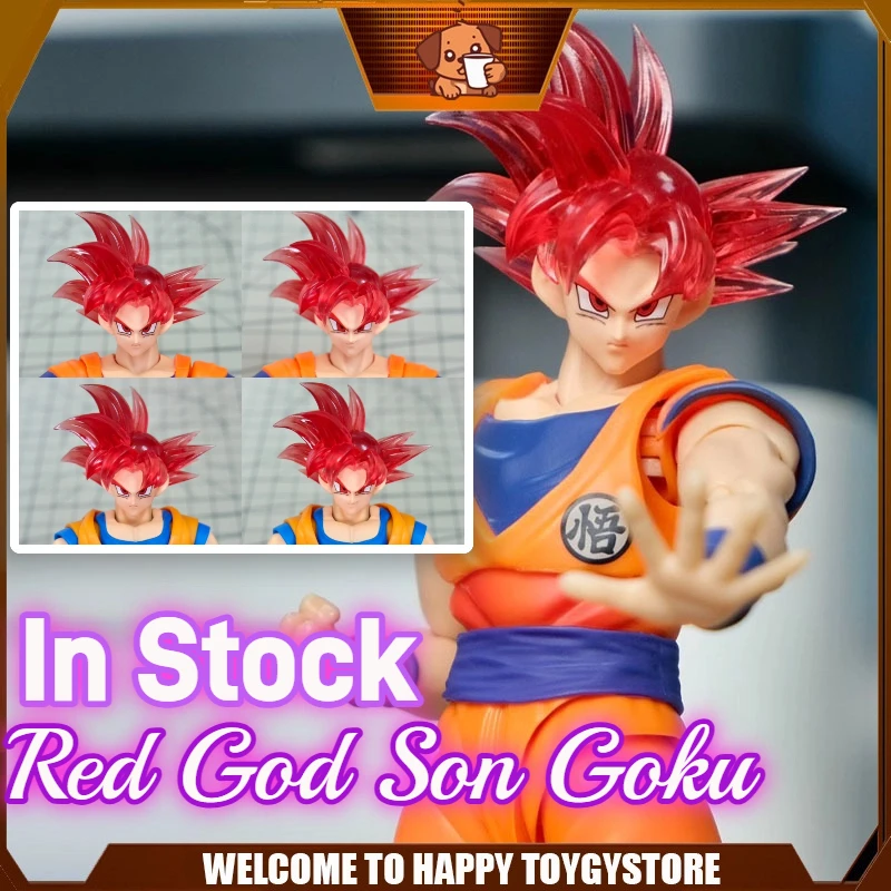 

Dragon Ball Z Shf Super Saiyan Red God Son Goku Anime Action Figure Head Accessories Anime Action Model Headsculpt Toys gift