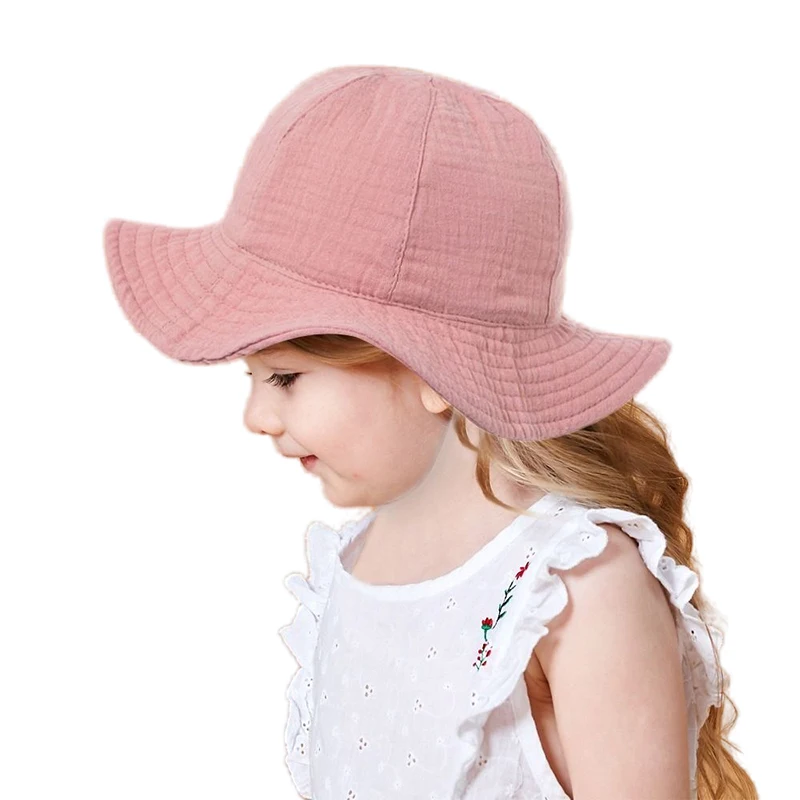 New Summer Panama Baby Girls Hats Solid Boys Fisherman Hat Baby Sun Hat Outdoor UV Cotton Bucket Hat Toddler Kids Panama Sun Cap