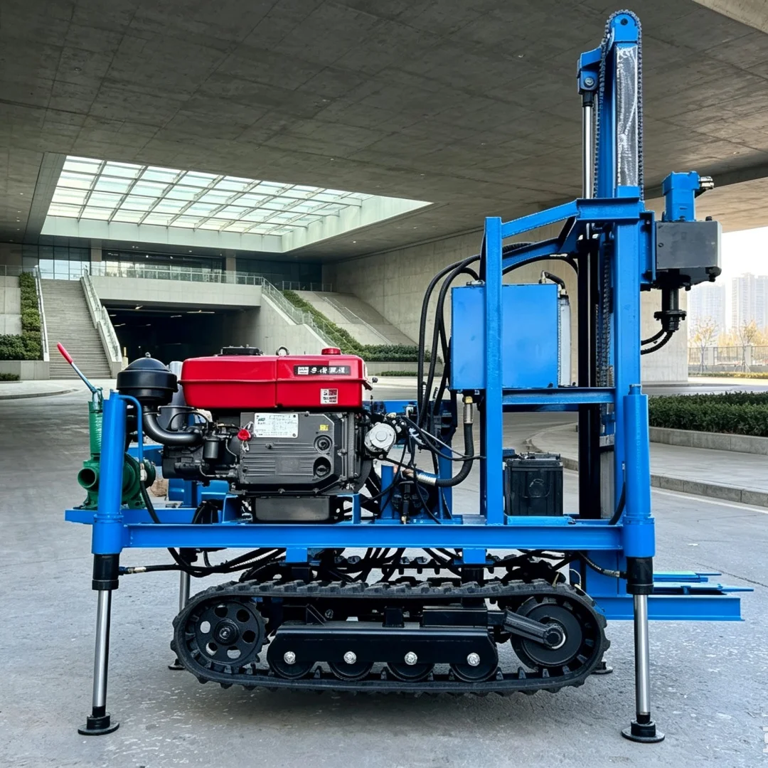 Customized Full‑Hydraulic Track‑Mounted Water Well Drilling Rig, Mobile Well Drilling Machine for Rural & Mountainous Areas