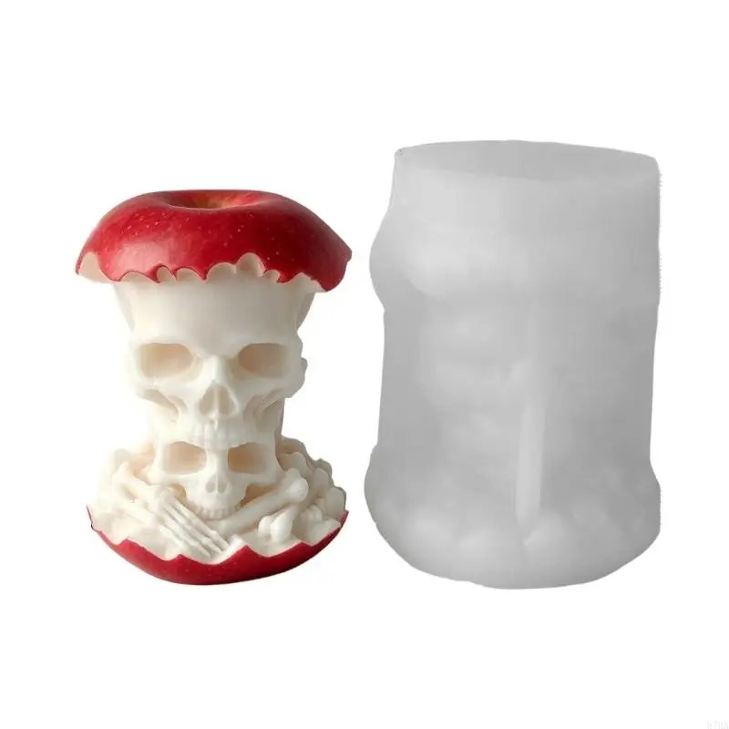 

Halloween Skull Apples Shaped Silicone Mould For Candle Soap Making And Craft 87HA