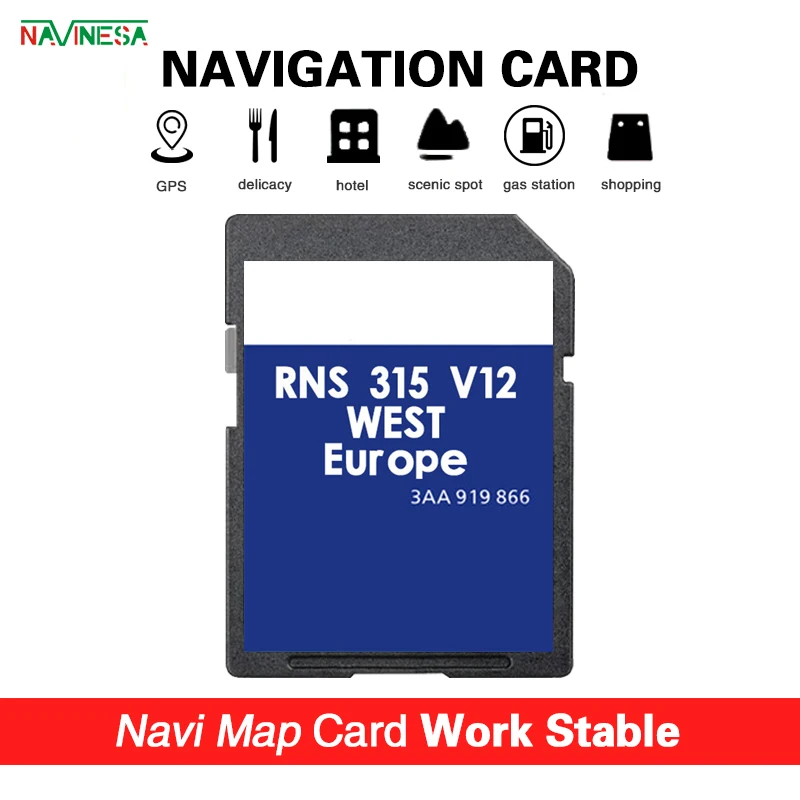 Latest RNS315 V12 West Europe Not for RNS310 2020/2021 100% Working AZ V12 Navigation SD Card