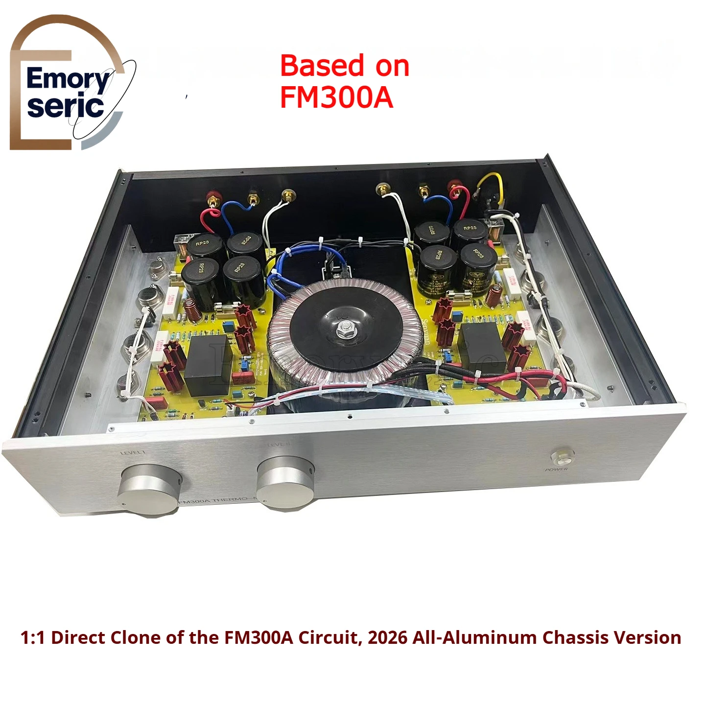 

FM300A Power Amplifier HiFi Audiophile Stereo Amp 1:1 Replica of Swiss Classic Circuit 150W*2 ON Semi MJ15024G Transistors