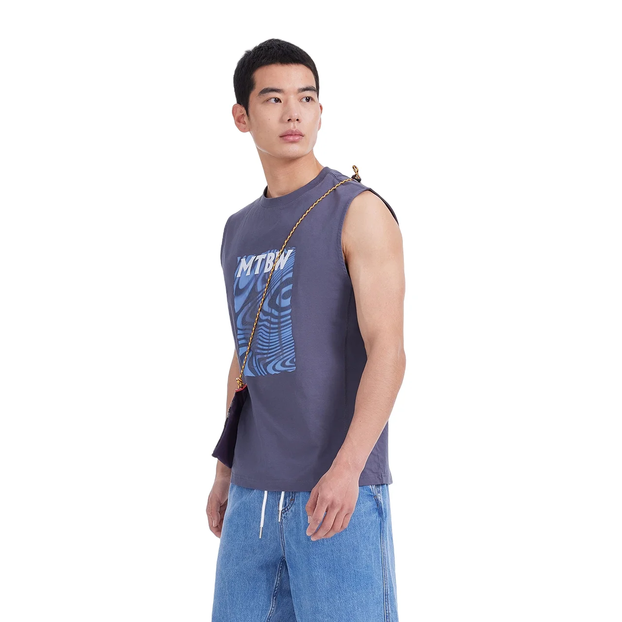 Metersbonwe-Men's  Round Neck Printed Vest Basic Comfort Version Sleeveless T Shirt Cool Feeling Casual Tops Summer Spring