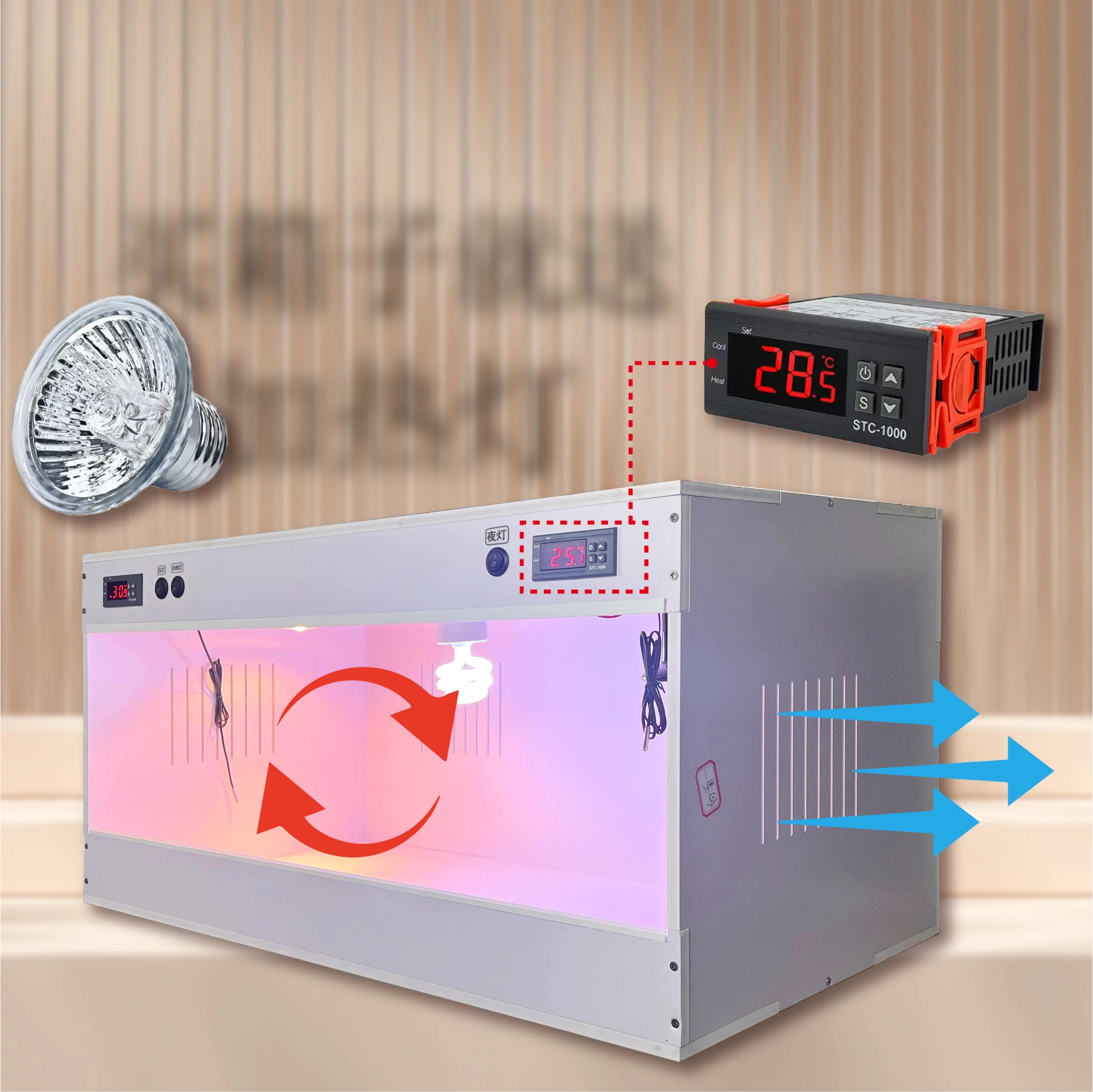 

High-Quality Plastic Reptile Egg Incubator Box with Humidity Control for Turtle Chameleon Frog Breeding Tank Pet Supplies