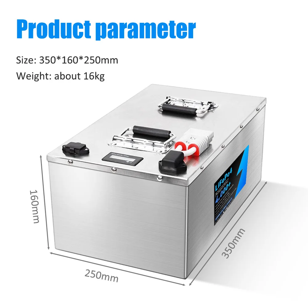 SEENRUY 60V 50Ah LiFepo4 Lithium Battery Pack with BMS for Tricycle Electric forklift Provide 10A Charger