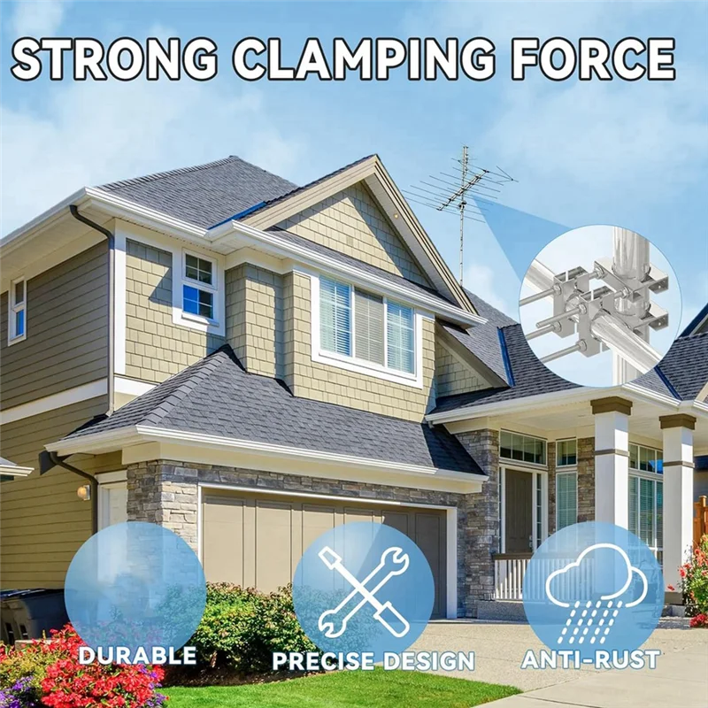 ABBK-Double เสาอากาศเสา Clamp Kit Fortv CB Ham ธงโพสต์ V Jaw Block Tomast Clamp ยึดผู้ถือ