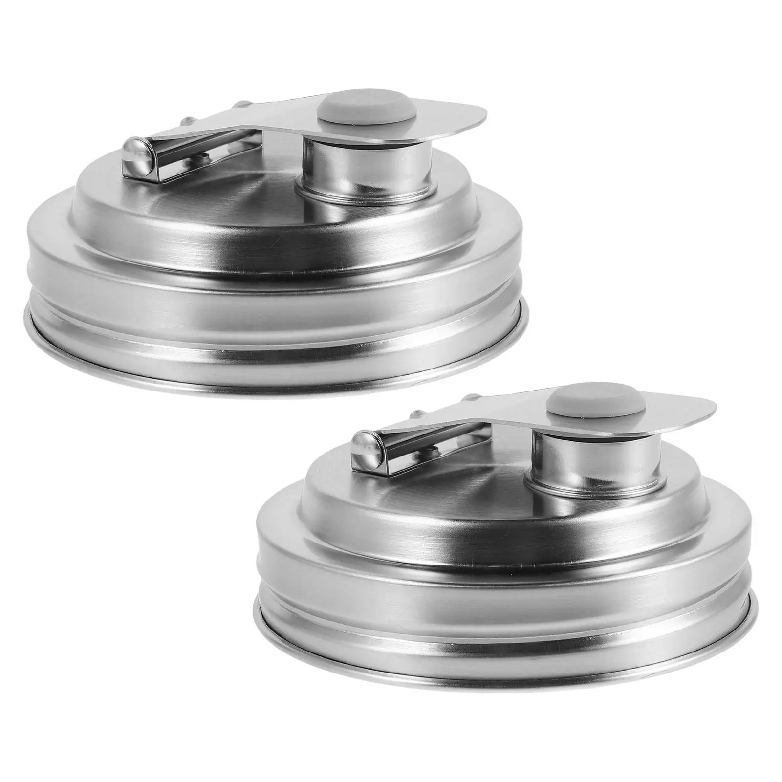 2Pcs Mason Jar Lids Stainless Steel Regular Mouth Airtight Leak Resistant Reusable Pour Spout Covers for Iced Coffee Kitchen