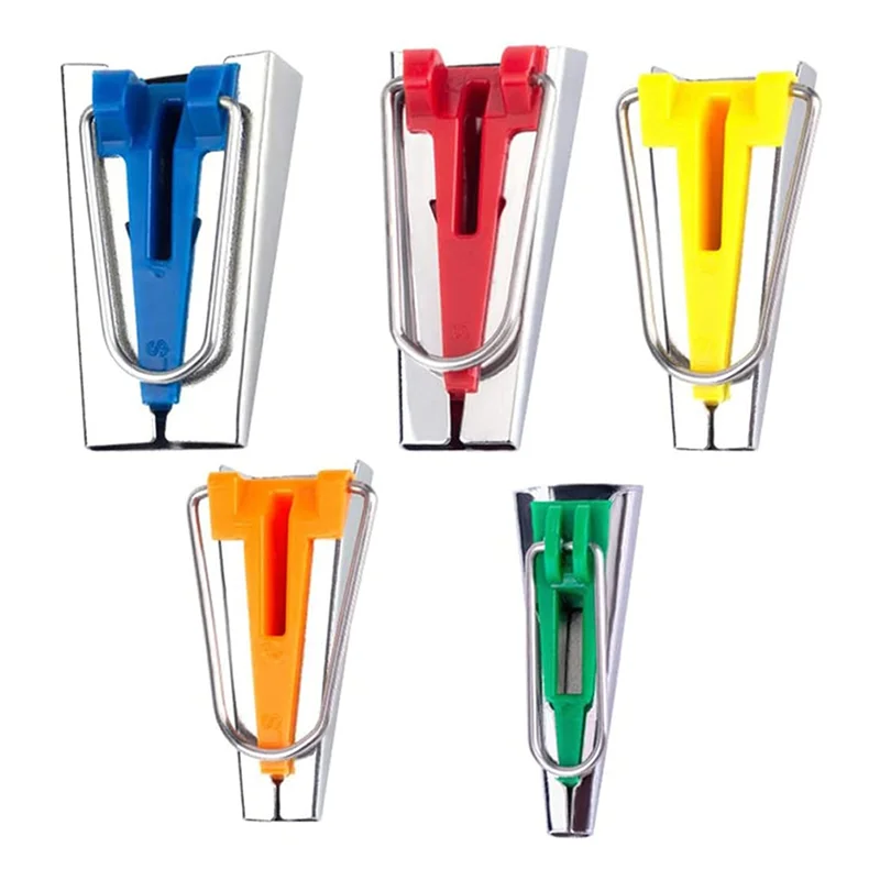 ABHB-바이어스 테이프 메이커 키트 5가지 크기 1/4In 3/8In 1/2In 3/4In 1In DIY 퀼팅 도구 키트 패브릭 봉제 및 퀼팅용