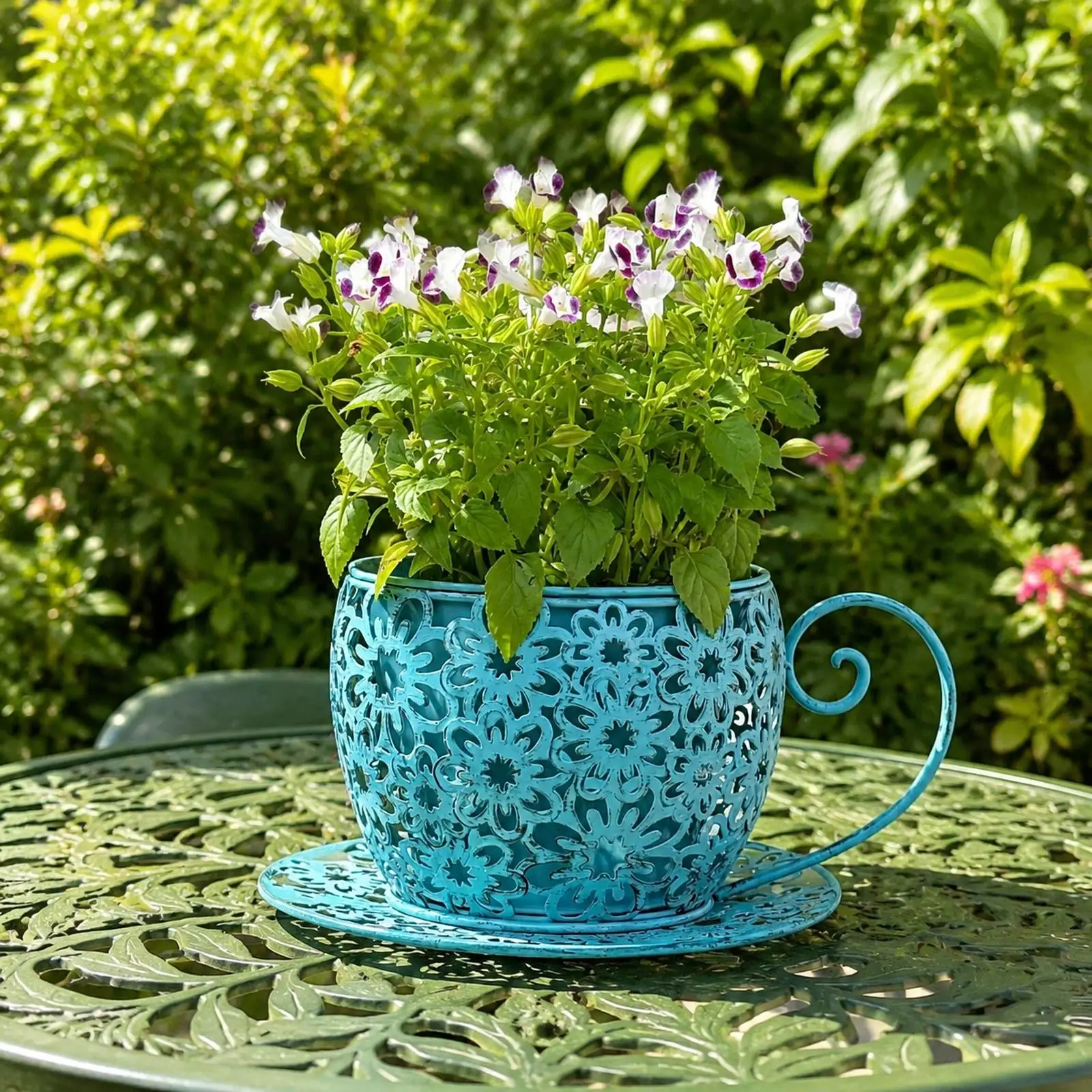 Teacup Pot Planter Retro Practical Cute Teacup Garden Planter Flower Pot for Home Indoor Outdoor