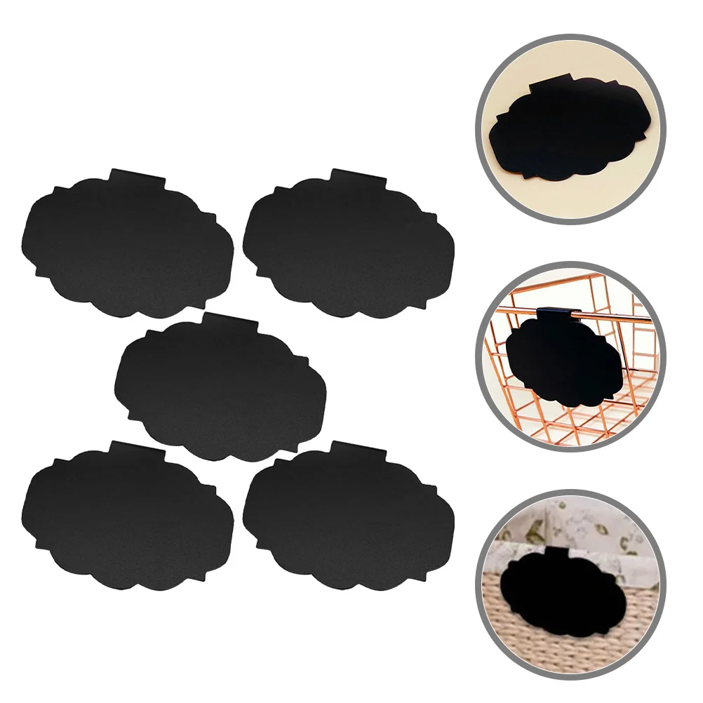 5Pcs Basket Label Price Display Clip on Plastic Blackboard Clip Message Board for Storage Box Reusable Plastic Black Board