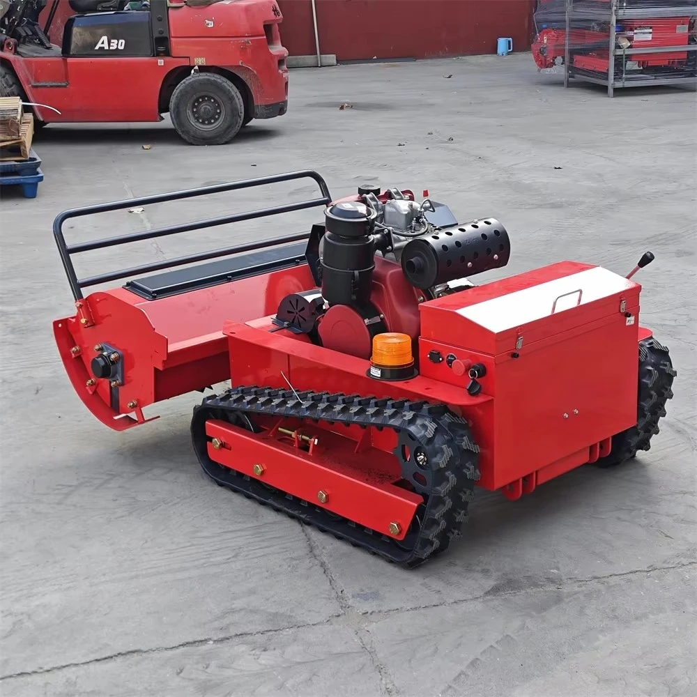 Diesel Engine Small Robot Grass Cutter Cutting Width 800mm 1000mm 1200mm Remote Control Crawler Lawn Mower