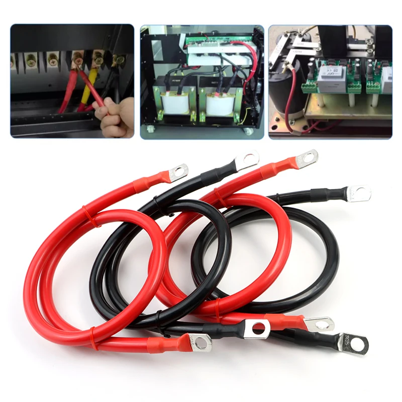 Kabel do inwertera akumulatorowego 8AWG 6AWG 4AWG, skręcany, z czystej miedzi, przewód do zasilania solarnego, UPS, połączenia samochodowego z końcówkami M8. — zdjęcie produktu 6