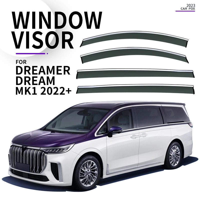 

For VO-YAH Dreamer Dream MK1 2022 Window Visor Vent Shades Sun Rain Deflector Guard 4PCS/SET FOR VO-YAH Dreamer Dream 2022-2023