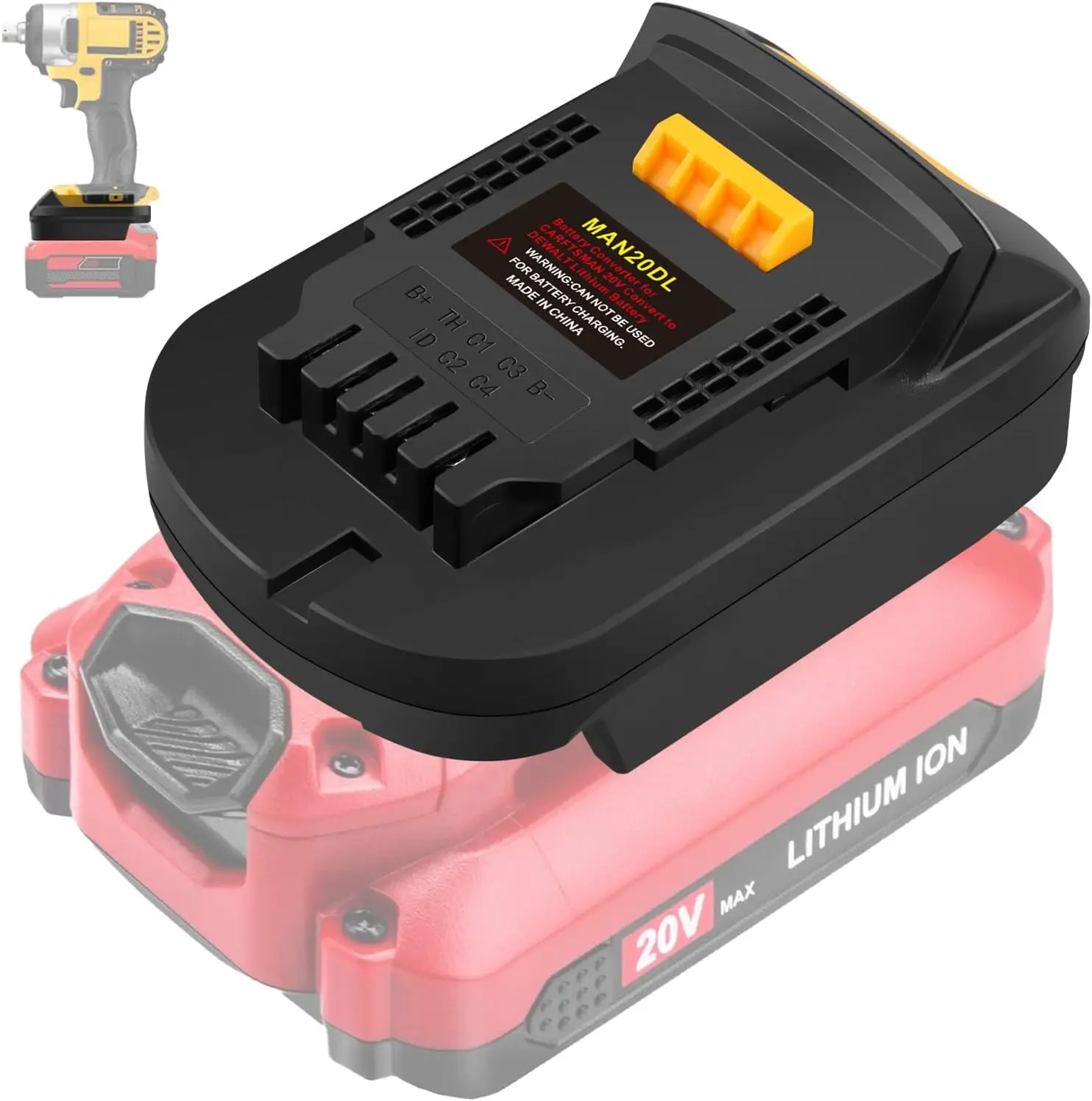 

for Craftsman work on for Dewalt Tool Adapter for Craftsman 20V V20 Li-ion Battery Convert to for Dewalt 20v Power Drill