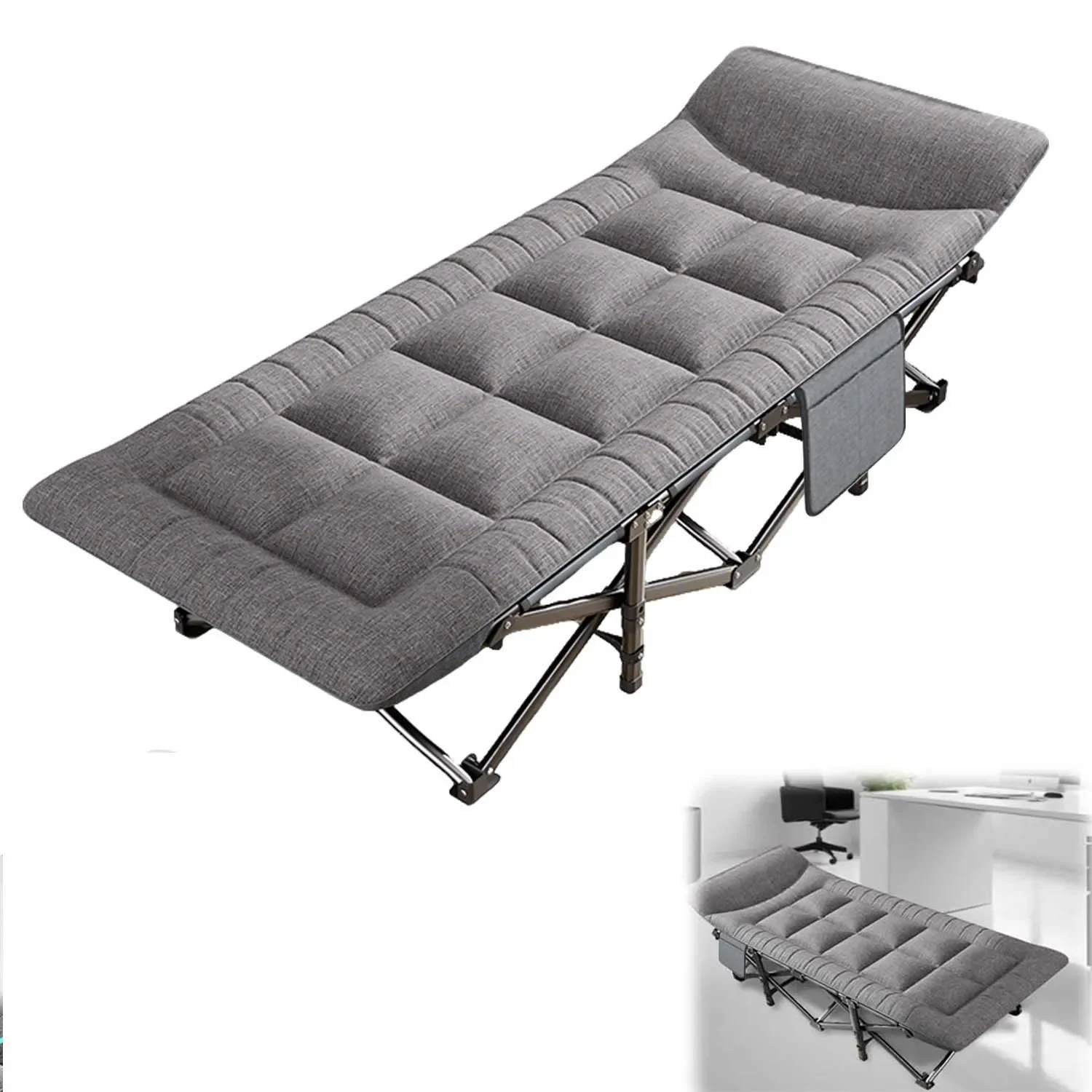 

Кровать для кемпинга на открытом воздухе, простая складная кровать для пляжа, садовая односпальная кровать, с сумкой для хранения, легкий вес