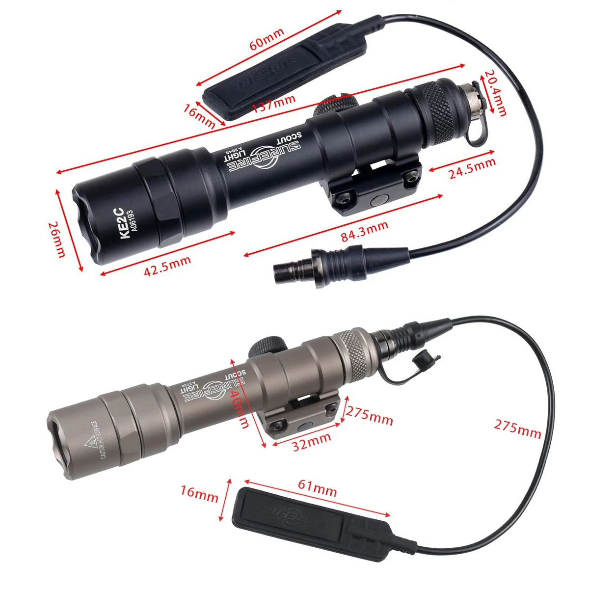 Tactical Airsoft Surefire M300 M300B M300C M300V IR Momentary Constant Hunting LED Scout Light Weapons Flashlight Rifle M4 AR15