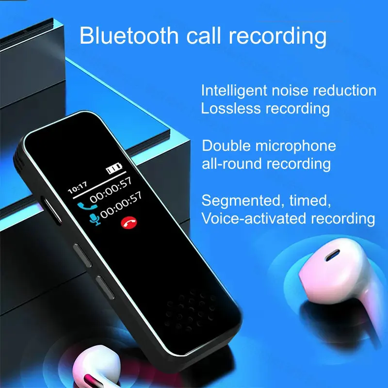 Yescool A1 Android iPhone Call Recording 3072kbps HD High Quality Bluetooth Voice-activated Segmented Timed Clip Voice Recorder