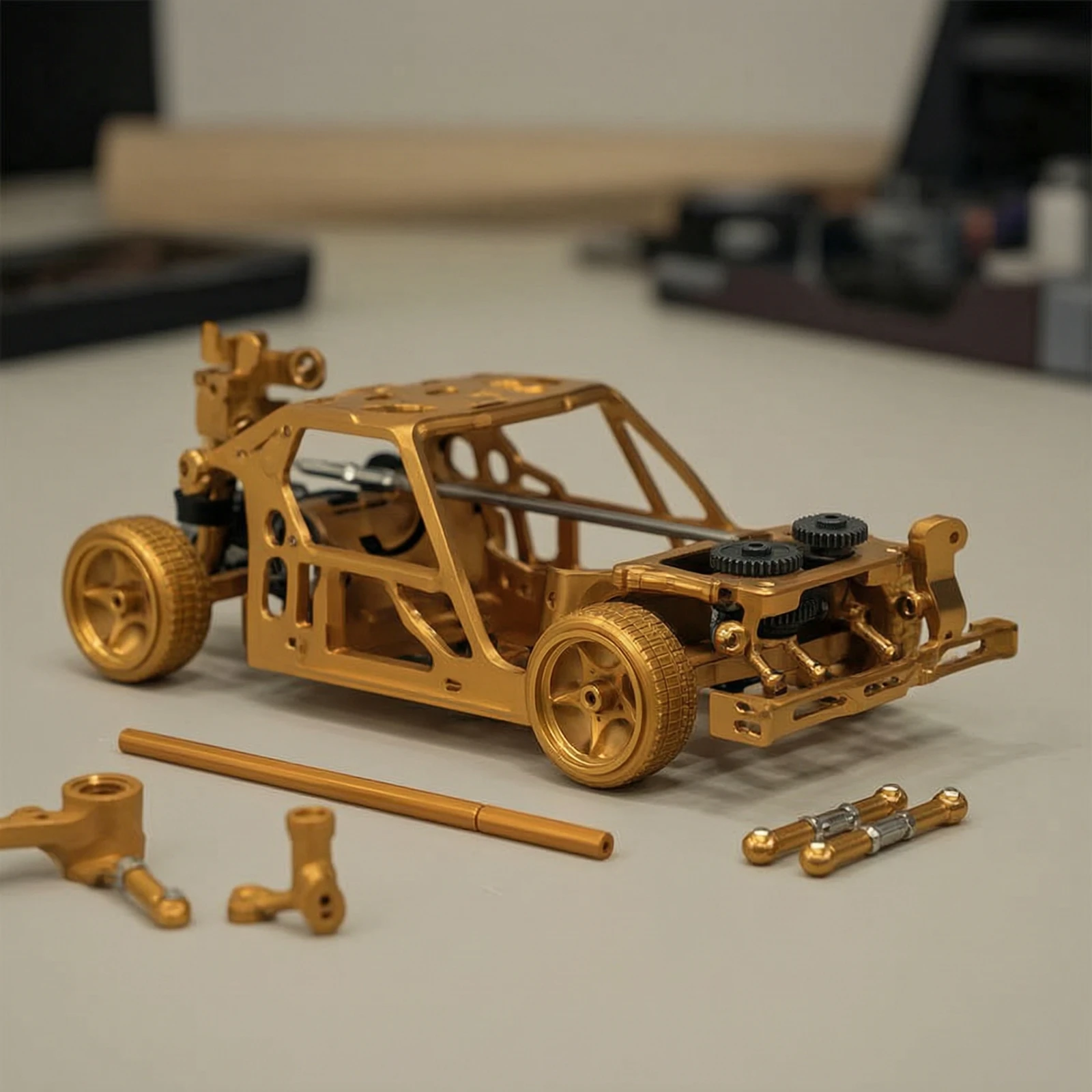 17 piezas de piezas de mejora para coches RC, piezas de chasis RC cortadas con precisión con sujetadores, marco ligero para vehículos, duradero