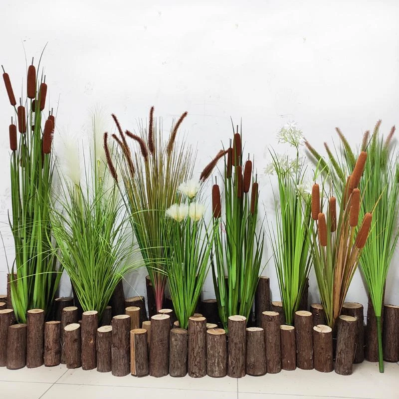 Simulation Green Plants And Artificial Flowers Outdoor Flower Box Simulation Plant Flower Trough Ornaments Simulation Reed