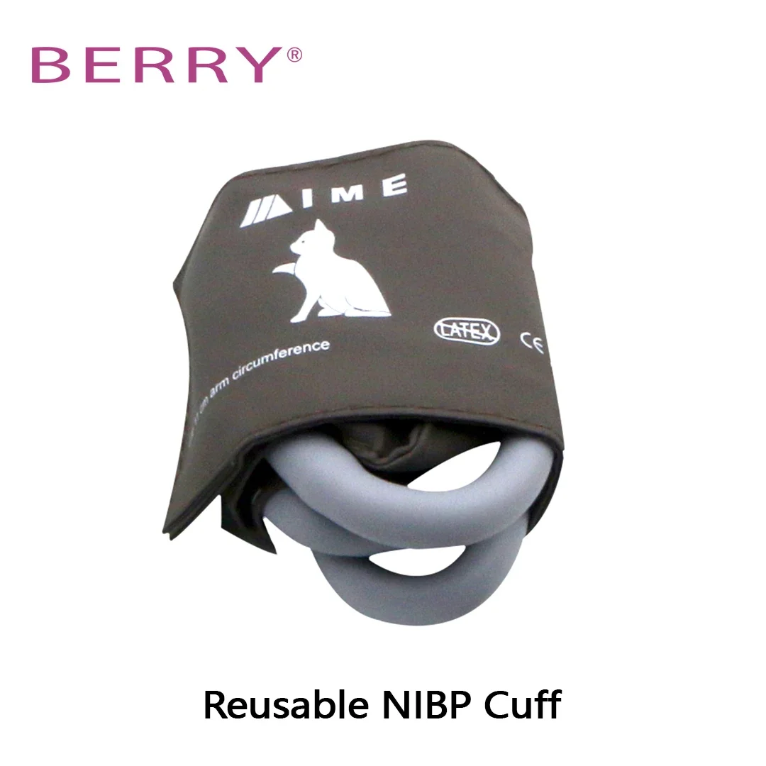 BERRY AM6100 Veterinary Monitor ECG Cable ECG Electrode Clip SpO2 Sensor Reusable NIBP Cuff NIBP Tube Monitor Accessories