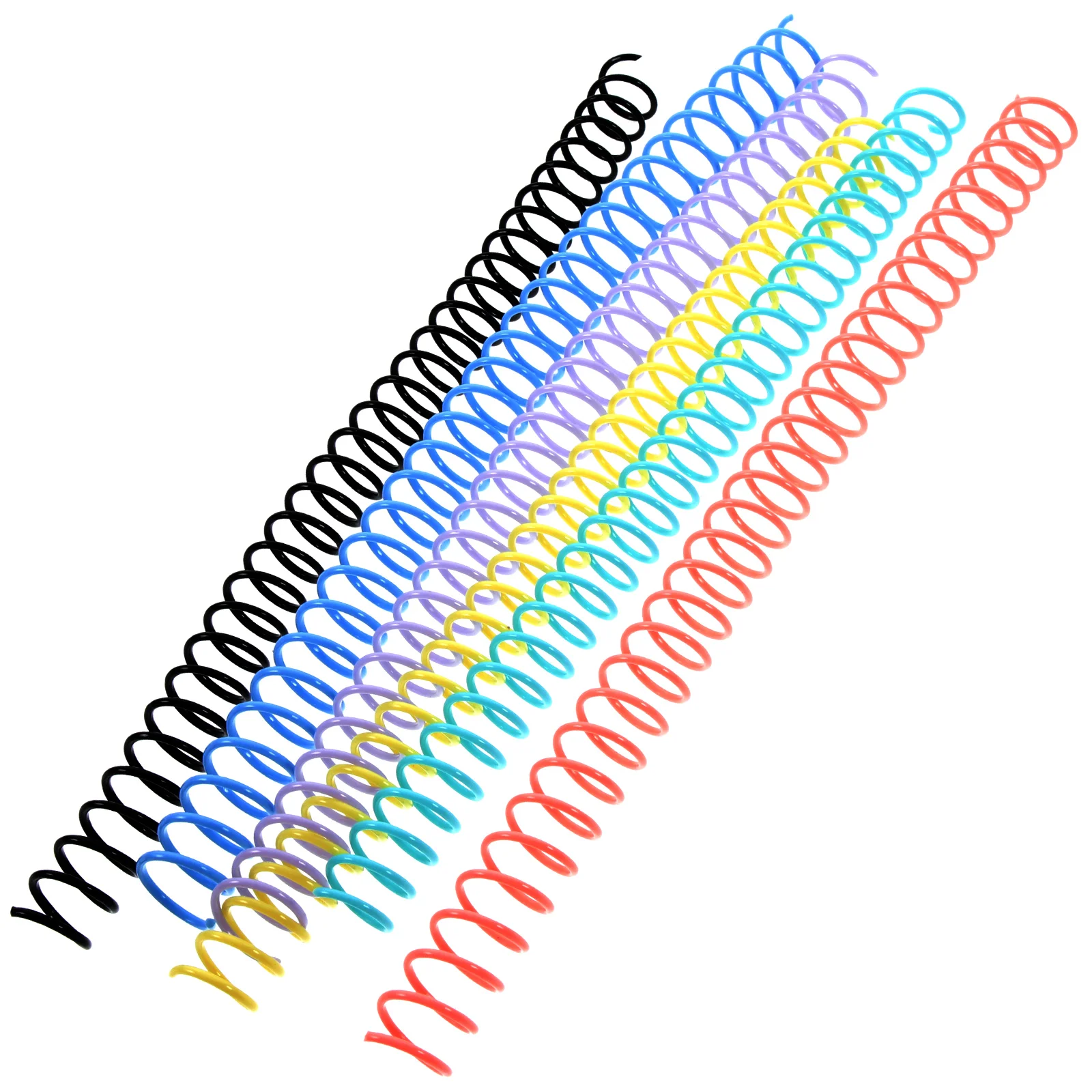 Colorido plástico espiral encadernação bobina, Encadernação Spines, Binder Combs, Livro de encadernação Kits Relatório, 6pcs