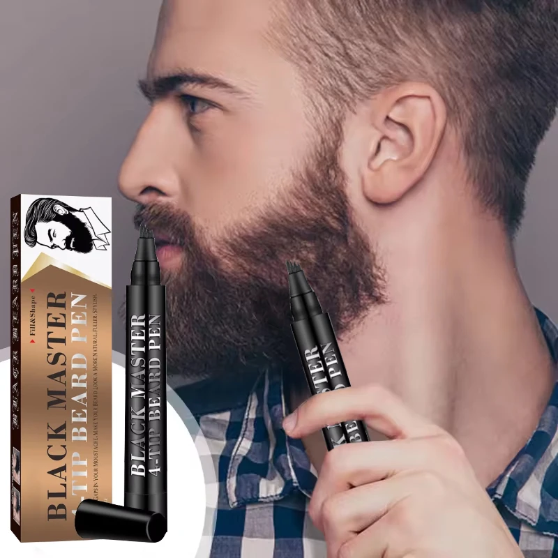 

Hot Sale Beard Filling Pen Kit Beard Enhancer Brush Beard Coloring Shaping Tools Waterproof Black Brown Hair Pencil Repair Tools