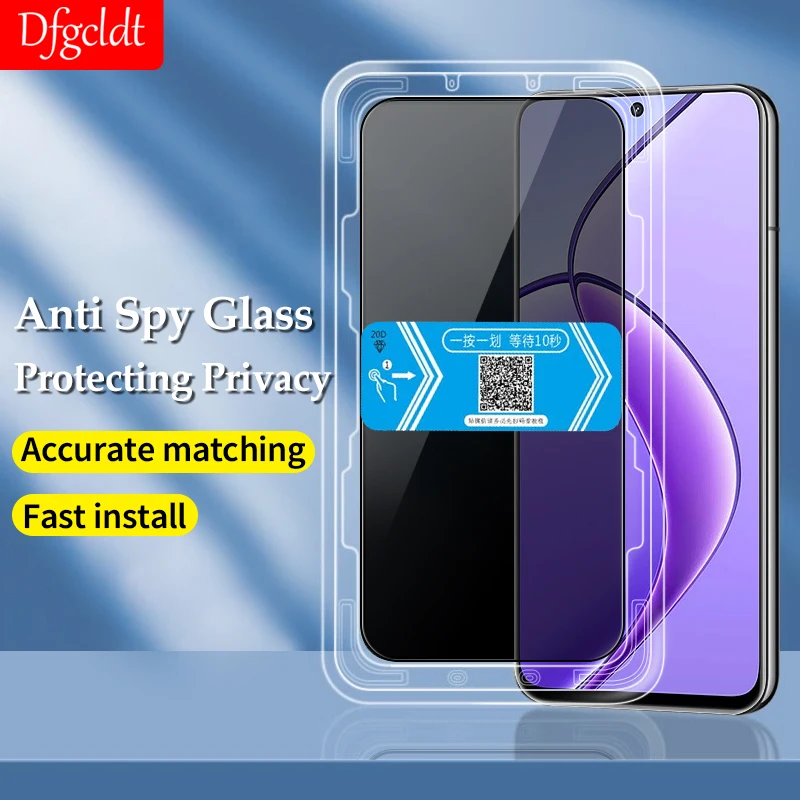 

20D One-click Installation Privacy Glass For Realme 12 Plus 12X 11X GT5 GT3 GT2 Pro Screen Protectors For Realme C67 C65 C63 C55
