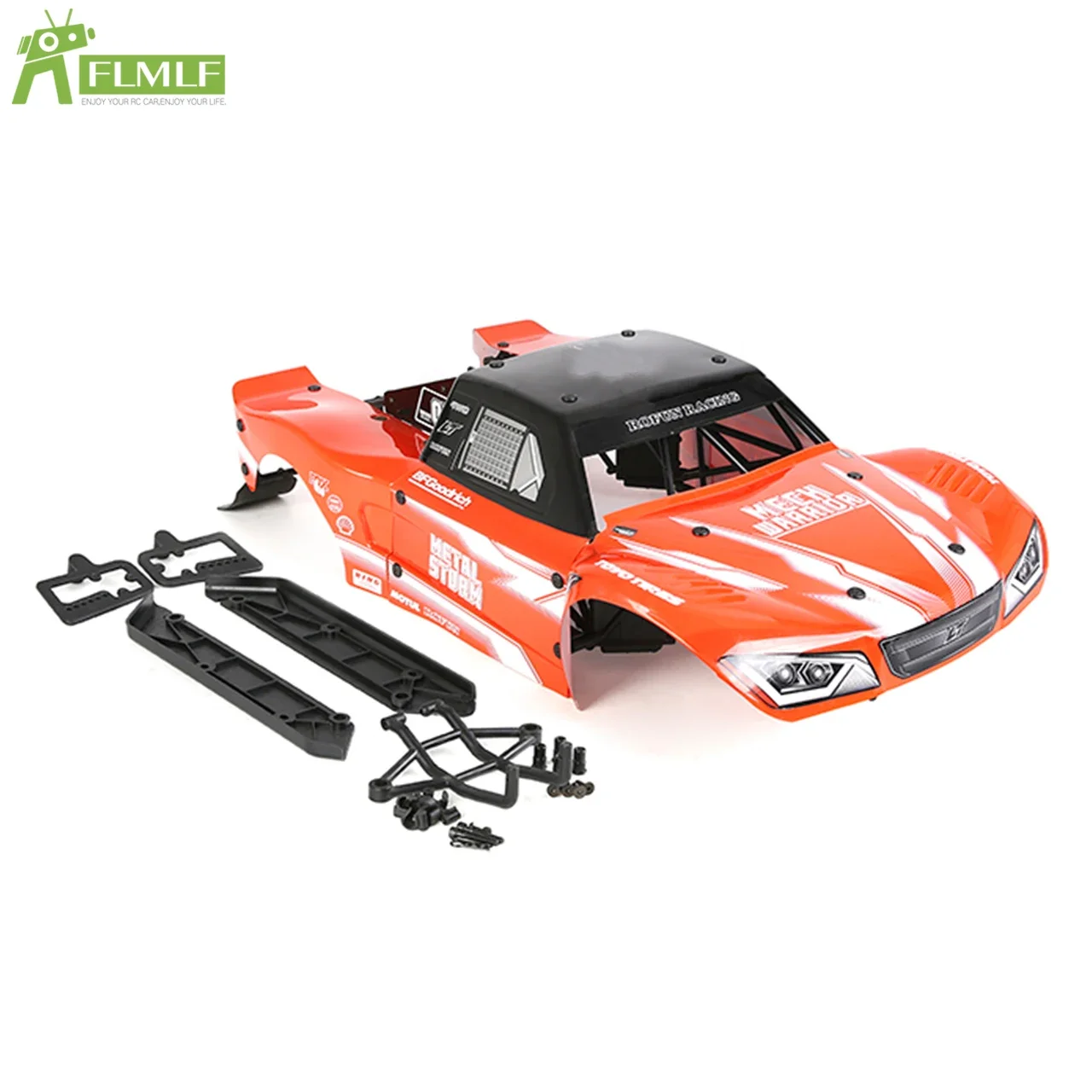 FLMLF Rc Car Shell Body and Roll Cage Set for 1/5 Hpi Rofun Baha King Motor Rovan Baja 5T 5SC Modification and Upgrade LT Parts