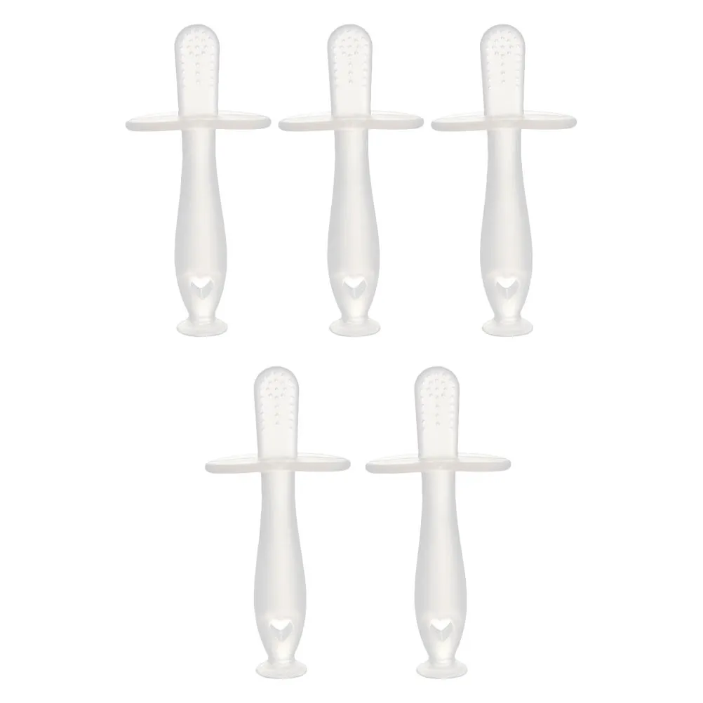 

5Pcs Silicone Baby Teether Safe Transparent Molar Supple Chewing Relief Infant Portable Teething Training Plaything