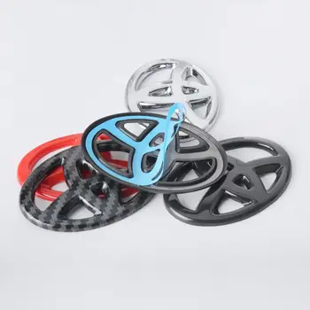 適用於豐田 Fortuner、CHR、Verso、Prius、Yaris、Hiace、TRD、Corolla 的 1 件裝汽車 ABS 碳纖維標誌方向盤標誌貼紙 6 最佳銷售 印度花冠部件 - №5