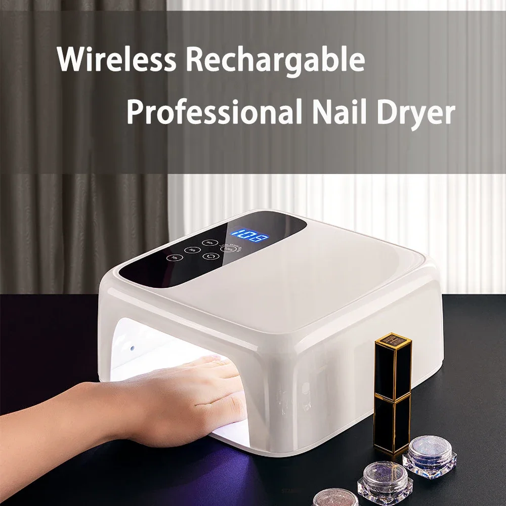 Wireless Led Nail Lamp UV 72W Rechargeable 15600mAH Professional Gel Nail Dryer Nail Polish Curling Lamp for All Gel  Polish