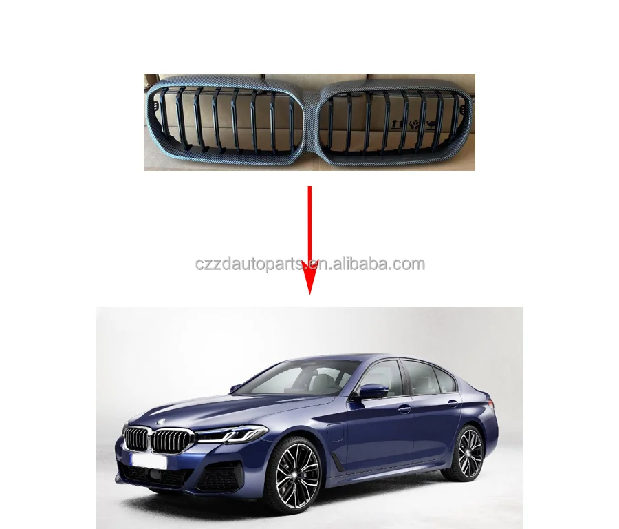 

Customization FRONT BUMPER GRILLE CARBON FIBER STYLE WTP WITHOUT HOLES for 5 Series 525 528 530 G30/G38 LCI
