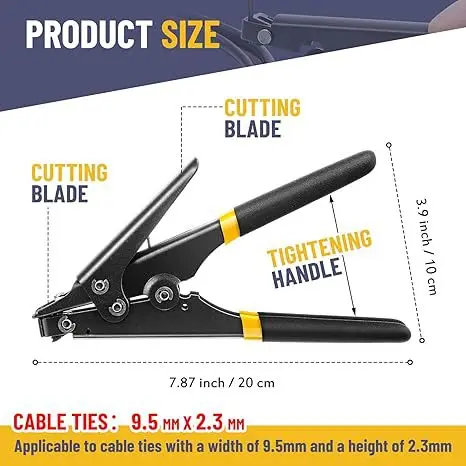 1 Set Red 50# Steel Cable Tie Tool Kit With Cutter And Opener For Zip Ties Fastening Packaging Storage Wiring Pliers Hand Tools