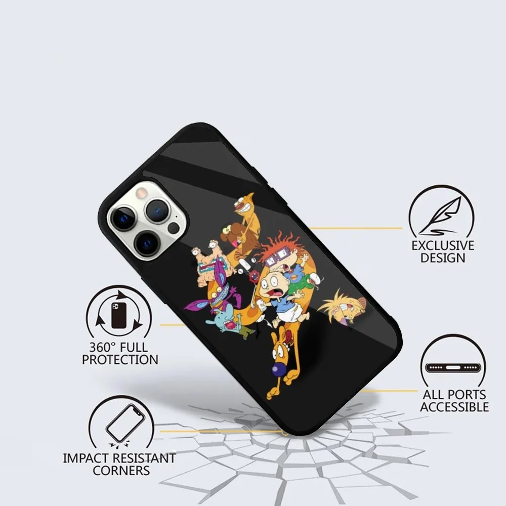 Funda de teléfono de dibujos animados Rugrat Chuckie Angelica para iPhone 15,14,13,12,11,Plus,Pro,Max Mini Magsafe carga inalámbrica magnética