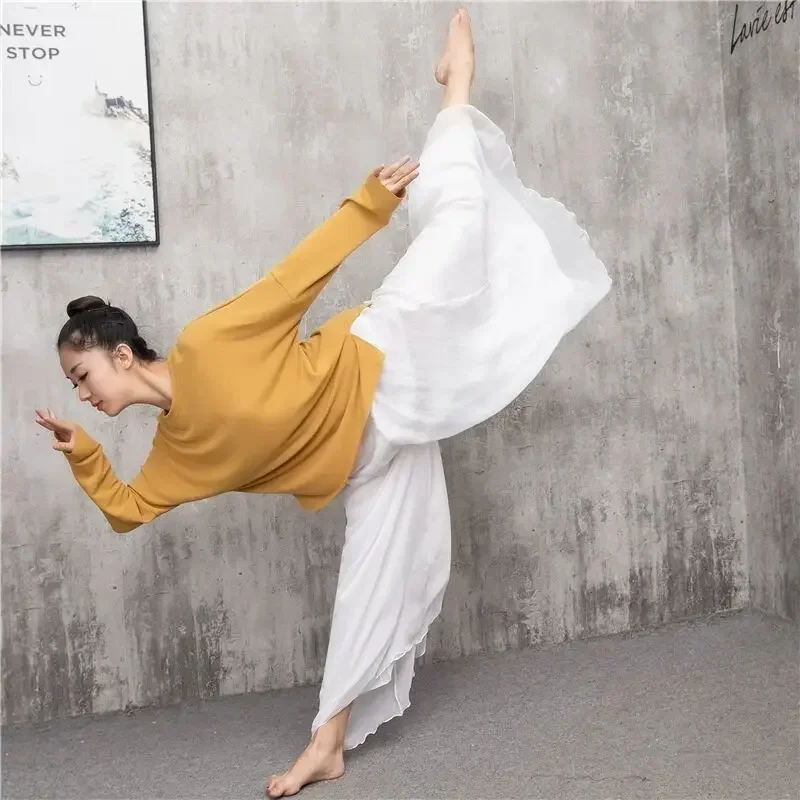 Dance pants Loose and elegant chiffon wide-leg pants Classical dance pants Chinese style dance clothes Zen clothes Yoga