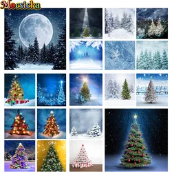 Winter Christmas Background Frozen Pine Forest Xmas Tree Presents Decoration Photography Backdrop Baby Portrait Studio Wallpaper