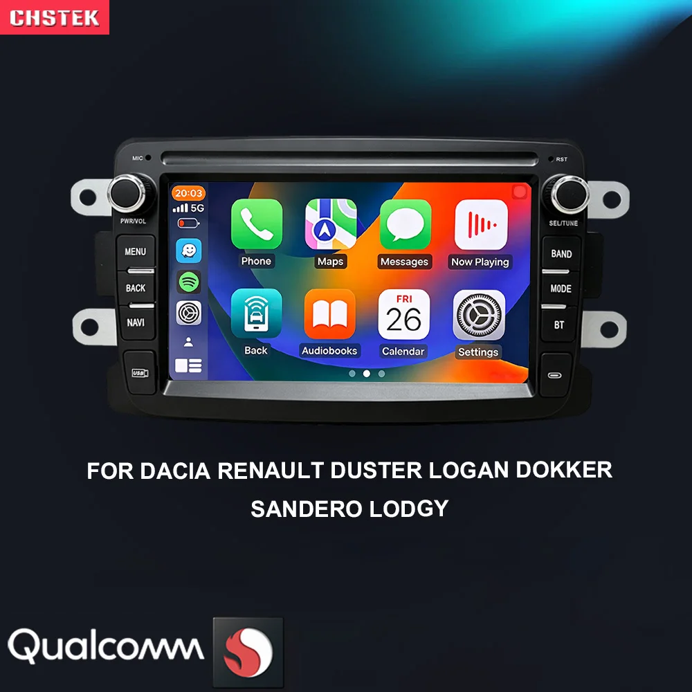 CHSTEK Android 14 Car Radio Stereo For Dacia Renault Duster Sandero Logan Dokker Lodgy Captur GPS CarplayWIFI Bluetooth RDS DSP