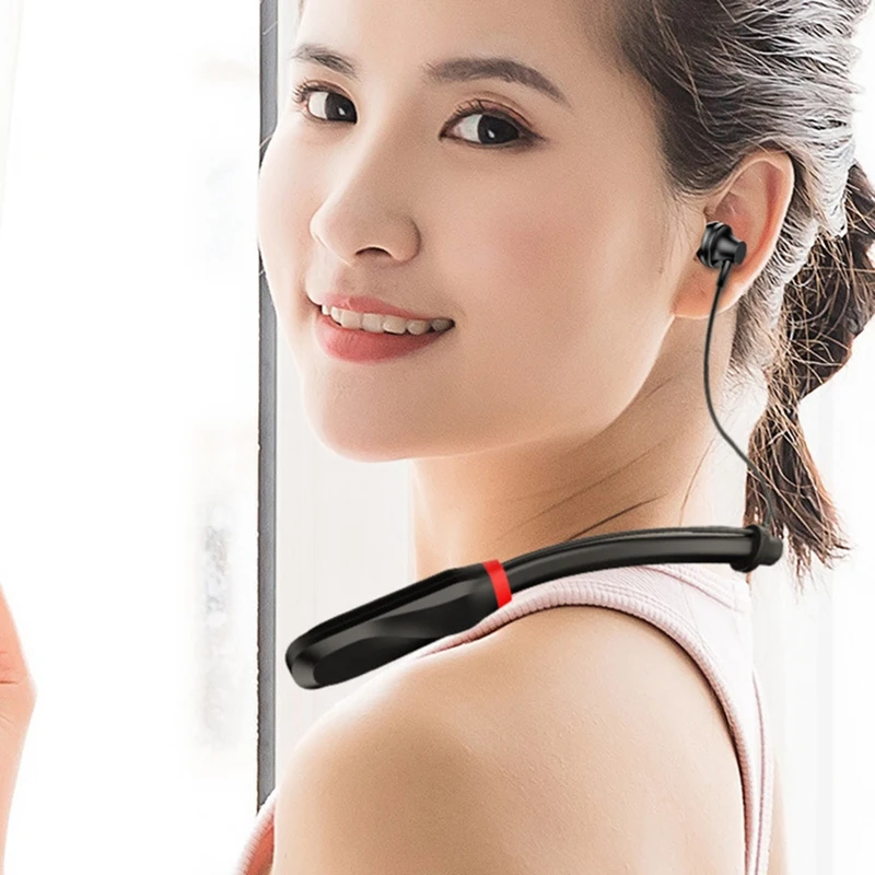 Bluetooth-наушники с шейным ремешком, беспроводные стереонаушники с очень длительным временем воспроизведения и микрофоном, спортивные водонепроницаемые наушники