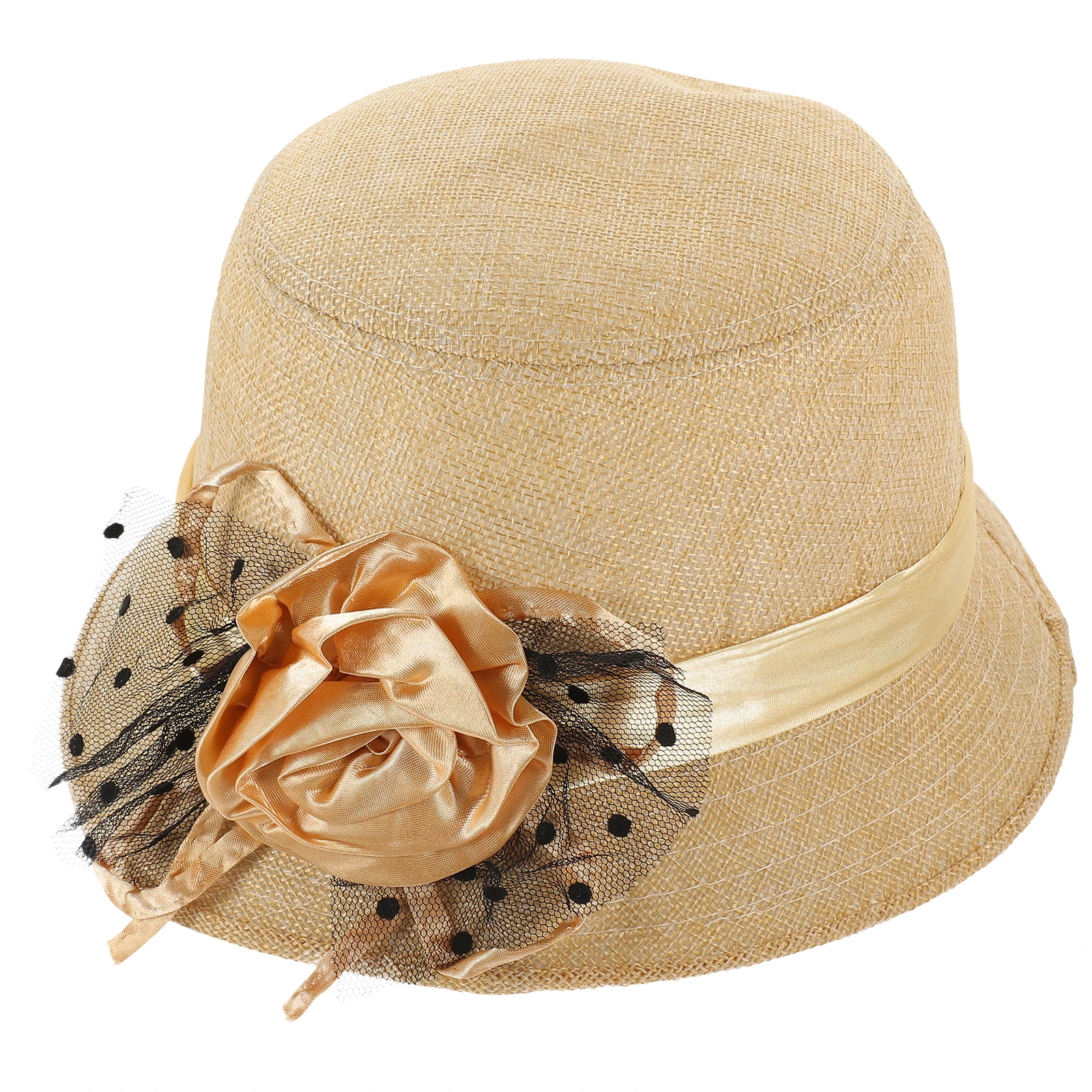 

Fashionable Church Hat for Women Elegant Lace Bucket Hat Warm Comfortable Headwear for Outdoor and Formal Occasions